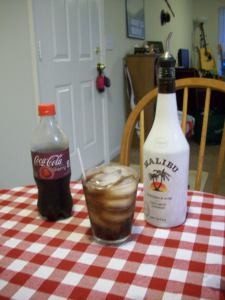 Coconut Rum and Coke 2-Ingredient Drink