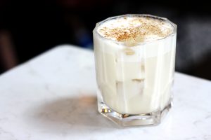 Chocolate Milk Punch Made with Coconut Rum